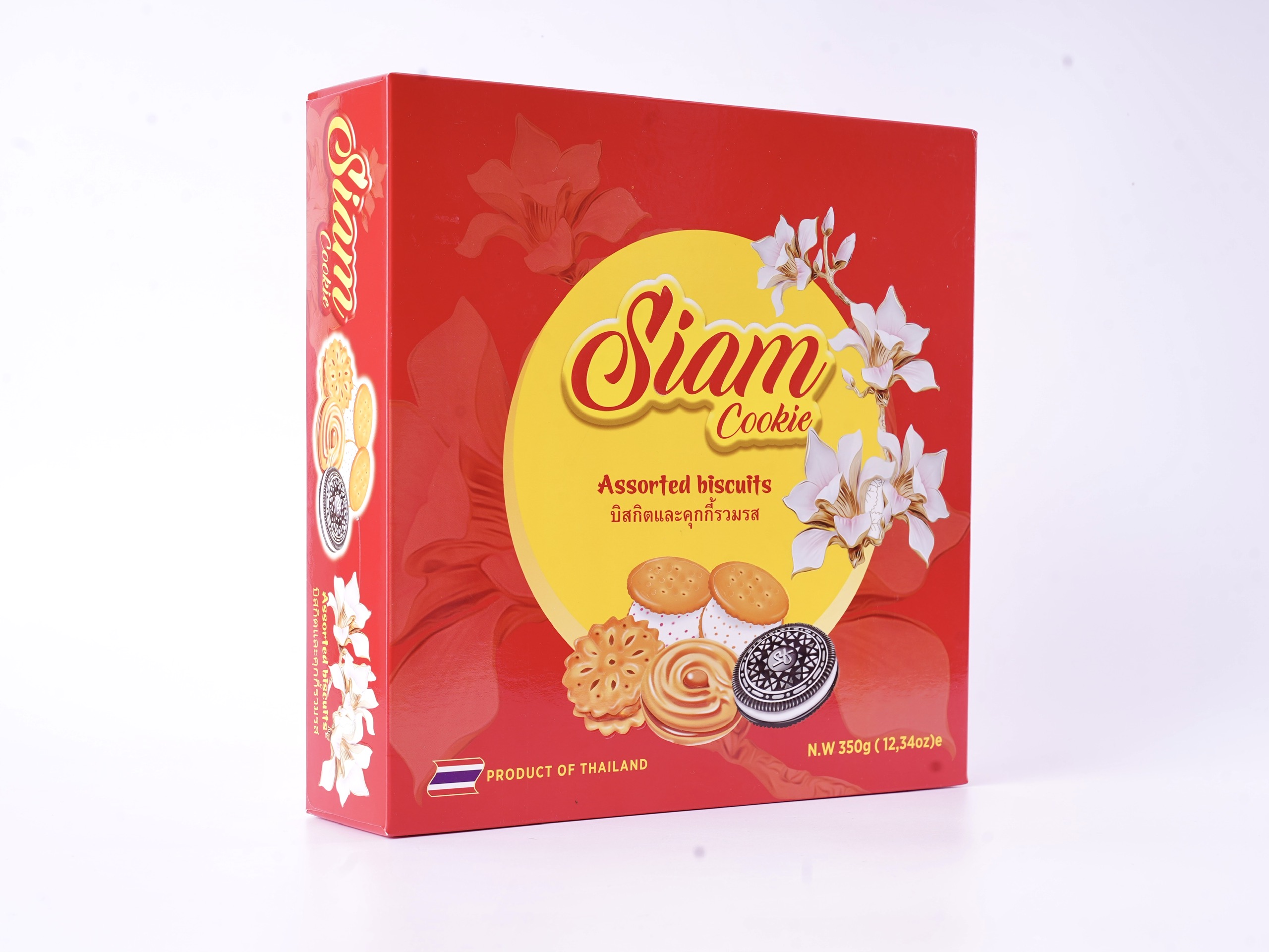 Bánh quy Siam mix các vị hộp giấy 350gr - màu đỏ